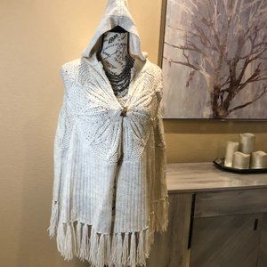 INC Hooded Oatmeal Poncho- P/S